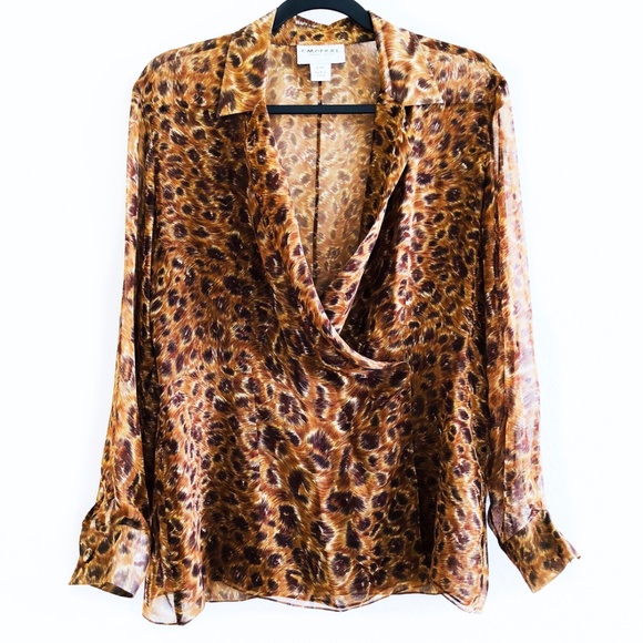 Emanuel Ungaro Tops - SOLD! Emanuel Ungaro Animal Print Silk Blouse